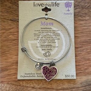 Stainless Steel Mom Bangle Bracelet expandable